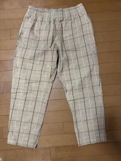 GU ジーユー XLサイズ デニムチェックシェフパンツ　ベージュ