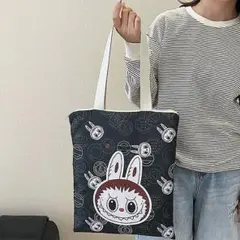 LABUBU ラブブ ファスナー付きトートバッグ エコバッグ　可愛い