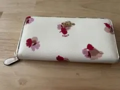 COACH 花柄 長財布 ピンク内装