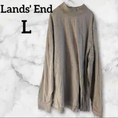 Lands' End【L】ブラウン 長袖カットソー ロンT 茶色 やわらか