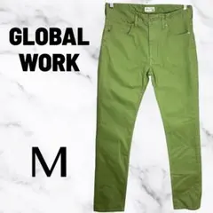 美品✨【GLOBAL WORK】スキニーチノパン　ストレッチ　グリーン　M相当のサムネイル