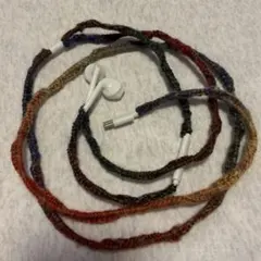 有線イヤホンCタイプ 編み編みイヤホン 手編み　編み物 ファッションType-c