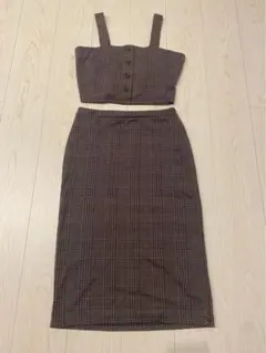 GRL チェック柄 セットアップ Lサイズ