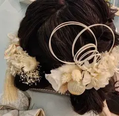 成人式 卒業式 振袖小物 和装用髪飾り アイボリー 有名店購入品