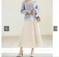 【完売品】GRL プリーツ ロング スカート[ab061] ホワイト　M