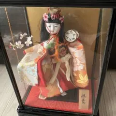 博多人形 陽春 春生作 2体セット ガラスケース付き 日本人形 昭和