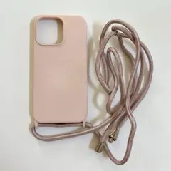 iPhone 13 pro ケース カバー ショルダーストラップ付き ピンク
