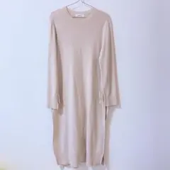 美品 Mila Owen サイドスリット 長袖 ニット ワンピース フリーサイズ