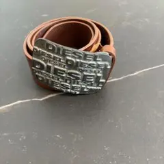 く*読様 DIESEL ブラウンレザーベルト　90cm made in Ital