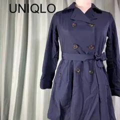 ユニクロ 150 ネイビー トレンチコート ベルト付き ポケット付き