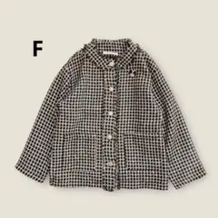 美品♡レディース長袖ツイードジャケット　ノーカラー金ボタン　Fサイズ