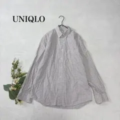 UNIQLO　長袖　ボタンダウンシャツ　チェック柄　綿100％　M
