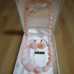 ピンク珊瑚　ネックレス　イヤリング　2点セット