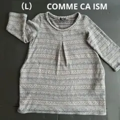 コムサイズム　幾何学模様の五分袖チュニック　厚地　匿名配送