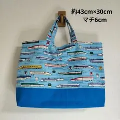 25　ハンドメイド　レッスンバッグ　絵本袋　手提げかばん　電車