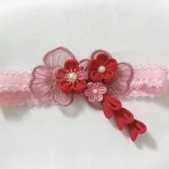 38髪飾り　ベビー　ヘアバンド　初節句　お食い初め100日祝いひな祭り　ベビー袴