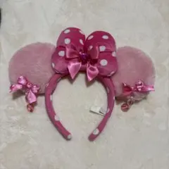 ディズニー ミニーちゃん カチューシャ ピンク イヤリング