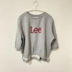 Lee リー ロゴプリント クロップド丈 スウェット トレーナー グレー F
