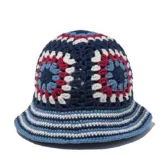 NEW ERA クロシェ ニットバケット ブルー/レッド/クロームのサムネイル