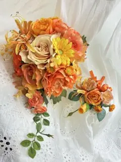 ウエディングブーケ＊ブライダルブーケ＊ブートニア＊OR2＊NO.5＊新品未使用