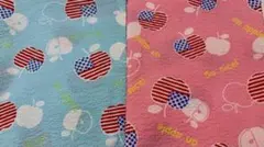 (K5) サッカー生地コットン　アメリカ国旗＆アップル　2枚セット　ハンドメイド