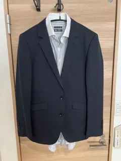 【上下セット】スーツセレクト ネイビー ストライプ ビジネススーツ