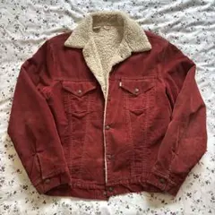 Levi's 赤 ボア襟 コーデュロイジャケット７０年代頃
