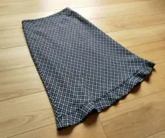 美品LAURA ASHLEY ローラアシュレイ裾フレアスカートウールマーク11号