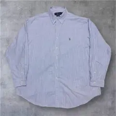 ラルフローレン Ralph Lauren 90s 青白 ストライプ BDシャツ