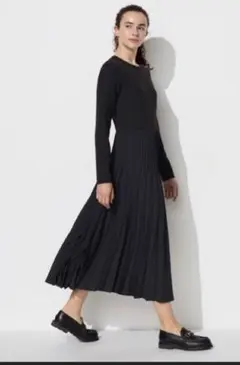 ユニクロ　コンビネーションワンピー　ワンピース プリーツ　Mサイズ