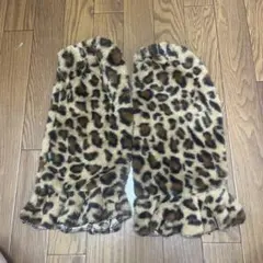 ら様用 ヒョウ柄 フリース レッグウォーマー