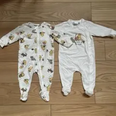 プーさん長袖ロンパース2点セット　H&M
