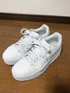 ジャンク品 PUMA 厚底スニーカー ホワイト 24.5cm