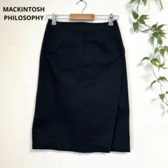【三陽商会】マッキントッシュフィロソフィー ラップ風スカート 36 黒