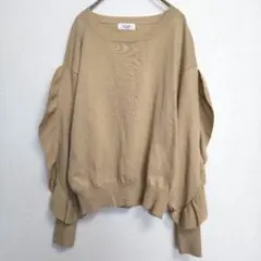 【Te chichi】ニットトップス(Ｆ)長袖 フリル袖 変形 レディース