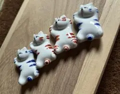 陶器　ネコ　箸置き　4個