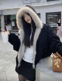 ブラックファー付きジャケット