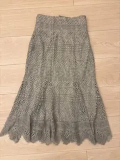 【美品】SNIDEL スナイデル　ヘムフレアレーススカート　レースアップ　S