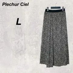 プレシュールシエル　スカート　L　黒　花柄　フレアスカート　総柄　ウエストゴム