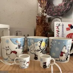 ARABIA ムーミン　ウィンターマグ　3客セットで　おまけ付き　冬季限定