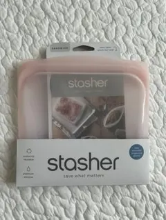 【新品未使用】stasher スタッシャー サンドイッチ ピンク シリコン保存袋のサムネイル