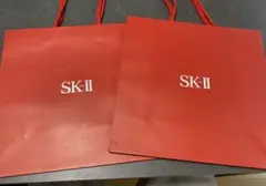 SK-II ショッパー 紙袋 2枚セット 新品未使用 ギフトバッグ 赤のサムネイル