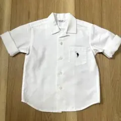 美品　フクゾー　ロールアップ七分袖シャツ ホワイト　4サイズ　100センチ