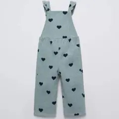 ハート柄のコーデュロイ製ロングオーバーオール　zara kids