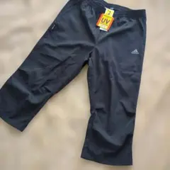 アディダスadidas7分丈パンツ黒ブラック未使用品アウトレットUV