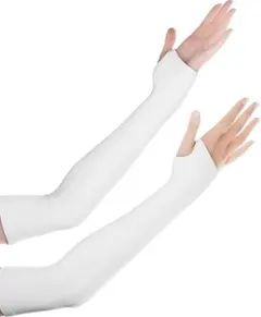 アームカバー ホワイト UVカット 日焼け防止 レディース メンズ 腕カバー