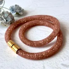 【美品】SWAROVSKI スターダスト ダブルブレスレット ピンク ラメ