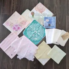 新品　レースハンカチ-ハンドタオル-他12枚