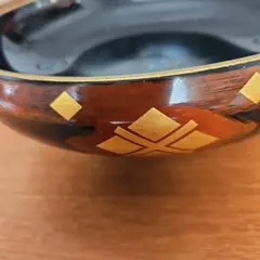 秀衡塗　漆 丸型漆器 金色装飾