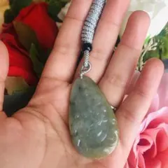 ご縁がある方❣️貴重【骨董品】ミャンマー産翡翠A貨ペンダント　人面獣のような彫り物